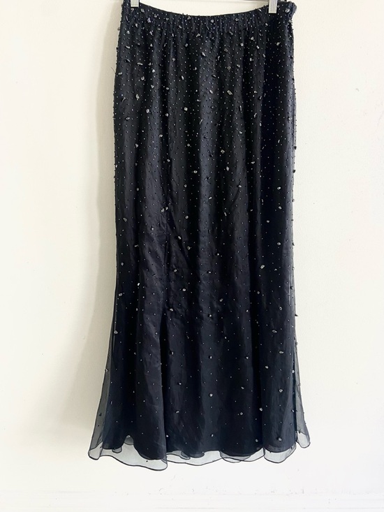 Dana Buchman Dresses & Skirts - Dana Buchman Black Beaded Silk Evening Gala Maxi Skirt 12